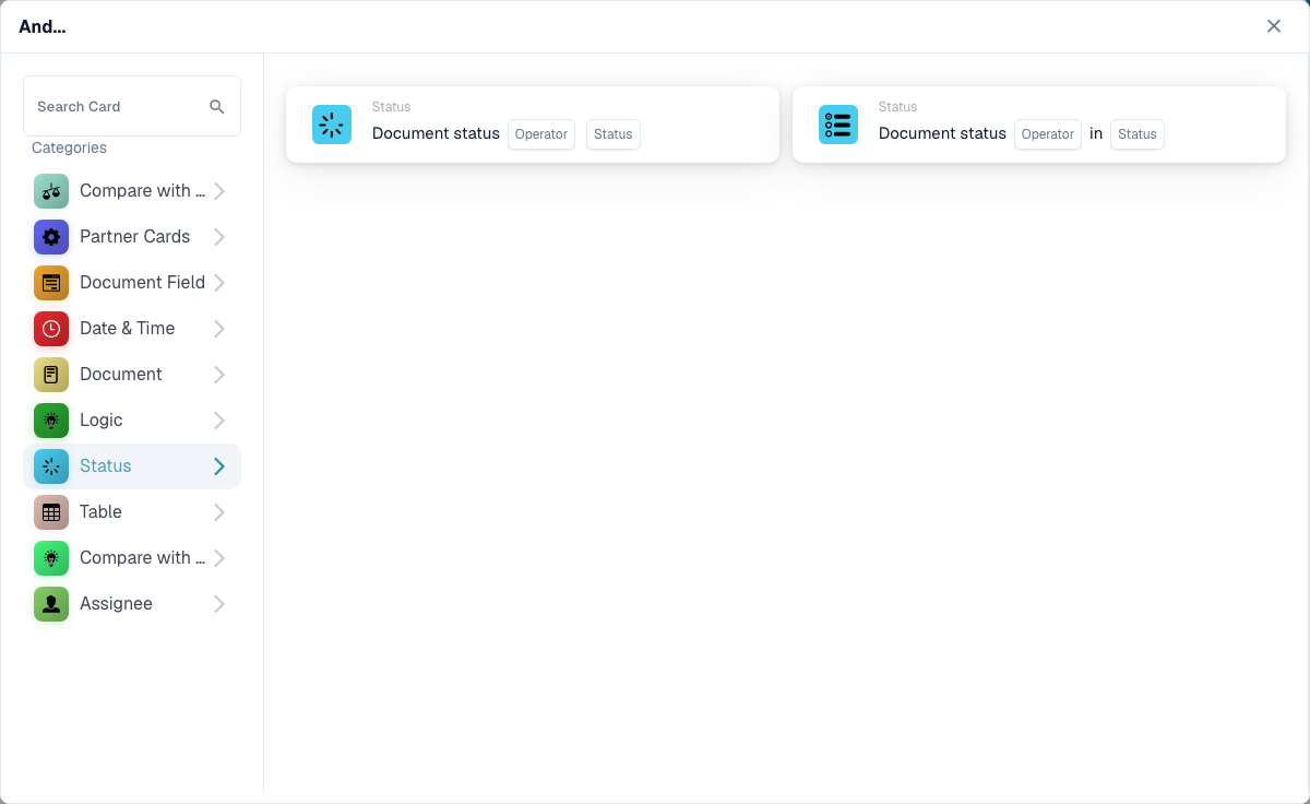 Workflow Builder 卡片类别
