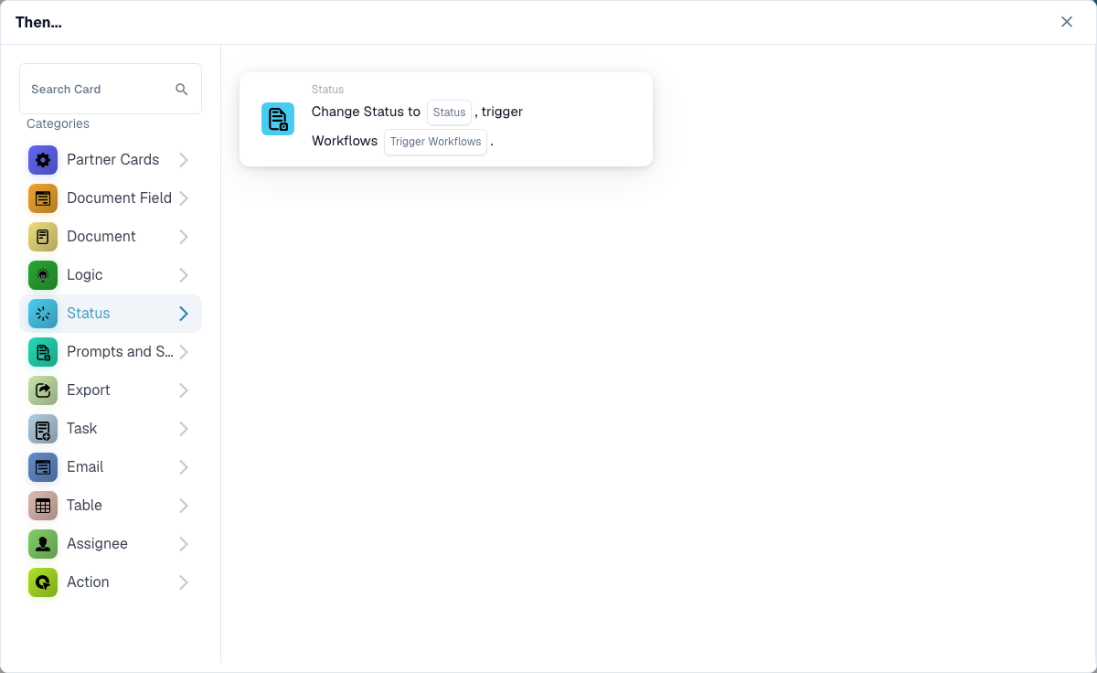 Workflow Builder 卡片类别