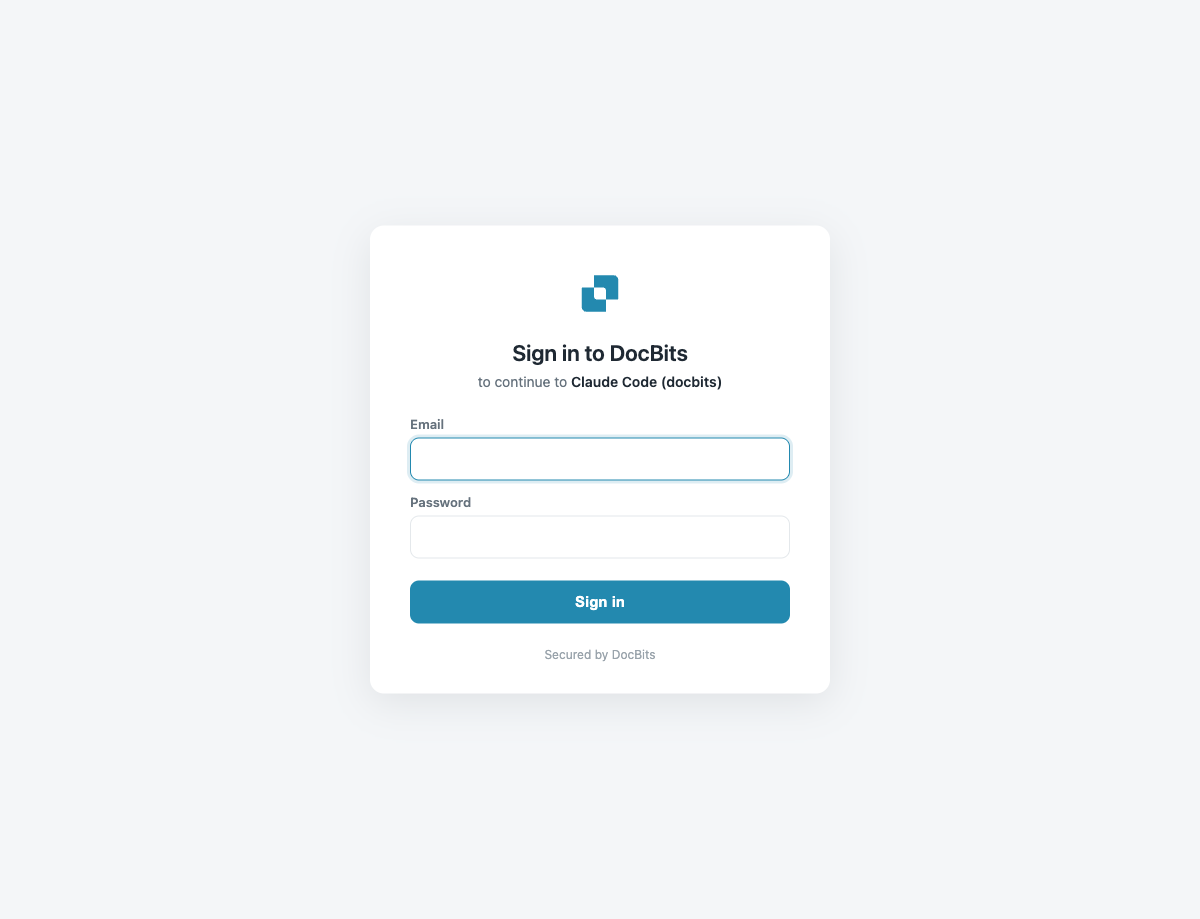 DocBits 登录页面