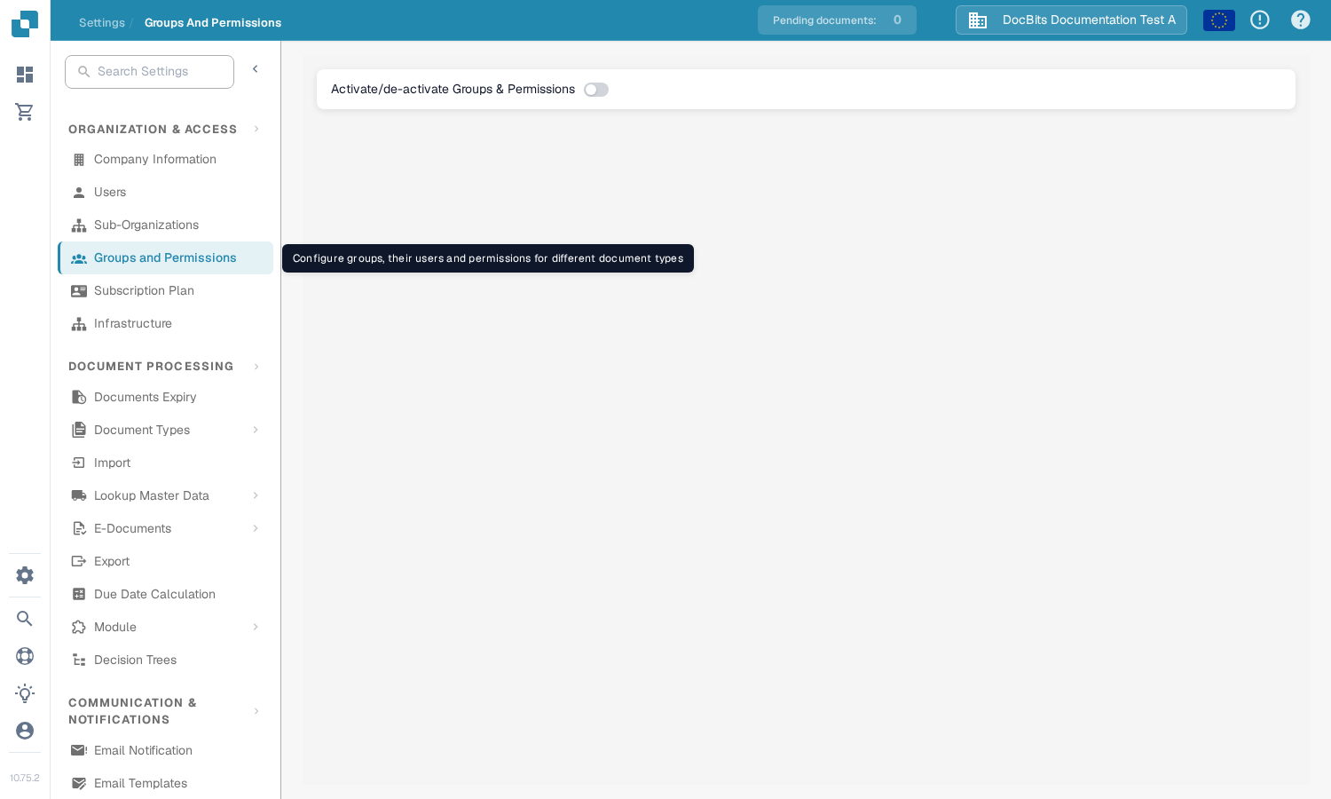 Sandbox 中的英文用户组和权限界面