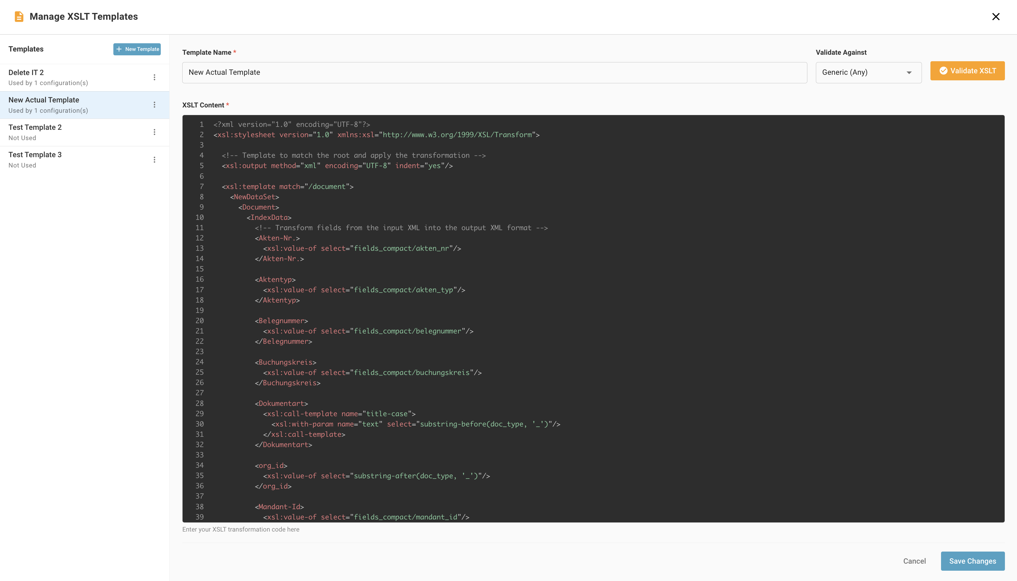 XSLT 模板编辑器