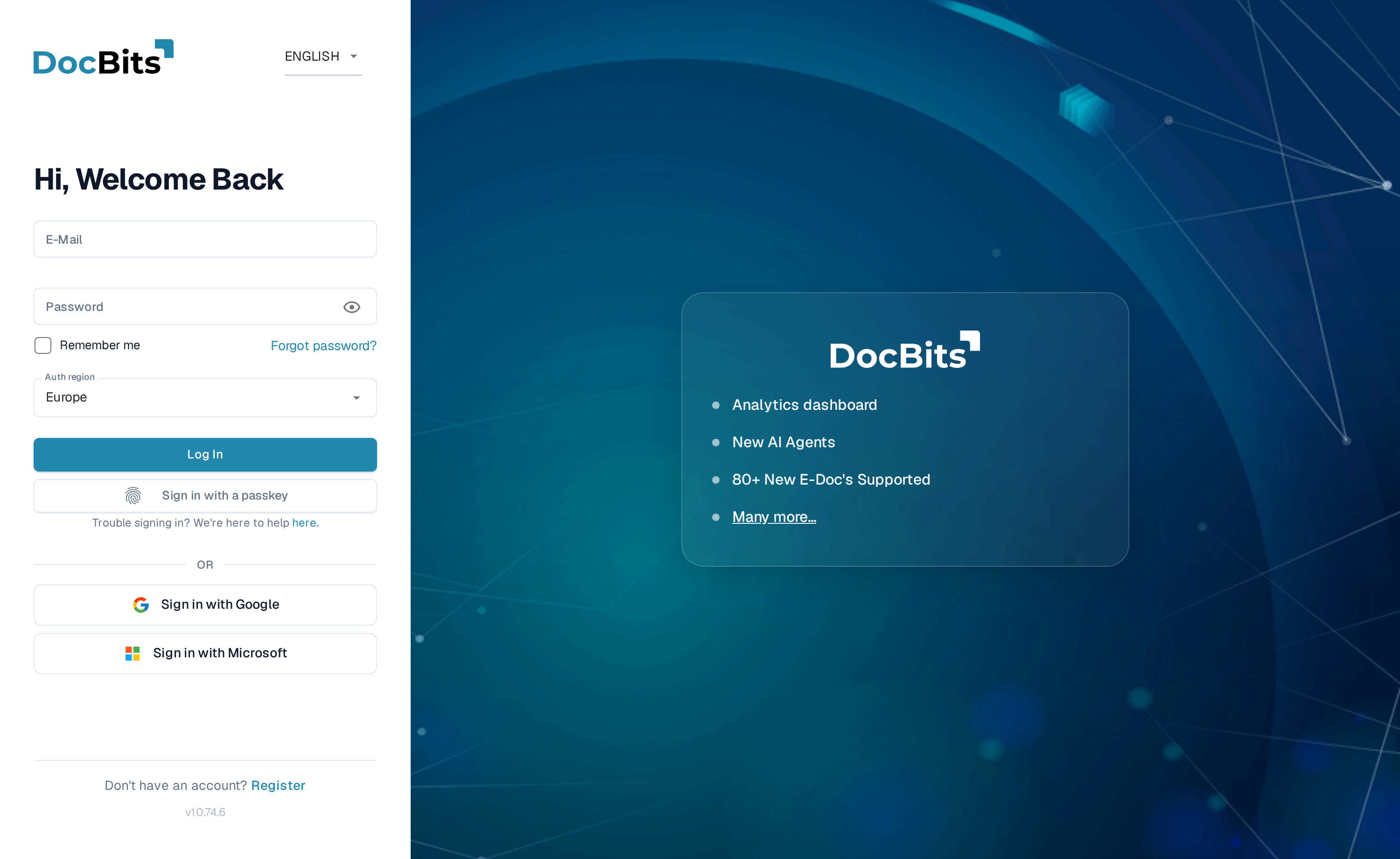 DocBits 登录页面