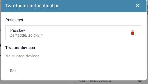 管理已注册的通行密钥和受信任设备